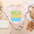 Hello Fourth Grade Shirt 4th Grade Boy Girl Student Teacher Women's Heather T-Shirt Heather Peach