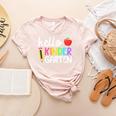 Hello Kindergarten Team Kinder Back To School Teacher Kids Women's Heather T-Shirt Heather Peach