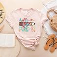 Hello Pre-K Pencil Teacher Student Tie Dye Women's Heather T-Shirt Heather Peach
