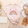 Hello Preschool Teacher Student Girls Rainbow Back To School Women's Heather T-Shirt Heather Peach