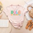 Hola Estudiantes Maestra Back To School Spanish Teacher Women's Heather T-Shirt Heather Peach