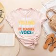I'm Not Yelling This Is My PE Teacher Voice Women's Heather T-Shirt Heather Peach I'm Not Yelling This Is My PE Teacher Voice Women's Heather T-Shirt Heather Peach