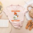 Inclusion Isn't Scary Shirt Halloween SLP Sped Teacher Women's Heather T-Shirt Heather Peach