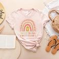 Infant Teacher Leopard Boho Rainbow Appreciation Women's Heather T-Shirt Heather Peach
