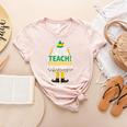 I Just Like To Teach Teaching My Favorite Christmas Teacher Women's Heather T-Shirt Heather Peach
