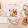 K Is For Kindergarten Teacher Pencil Apple Back To School Women's Heather T-Shirt Heather Peach K Is For Kindergarten Teacher Pencil Apple Back To School Women's Heather T-Shirt Heather Peach