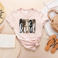 Be Kind Women Inspirational Teacher Animal Print Women's Heather T-Shirt Heather Peach