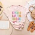 KINDERGARTEN ROCKS Teacher Crew Rock Star Kinder Team Women's Heather T-Shirt Heather Peach KINDERGARTEN ROCKS Teacher Crew Rock Star Kinder Team Women's Heather T-Shirt Heather Peach