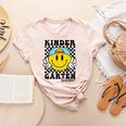 Kindergarten Teacher Hippie Smile Face Back School Women's Heather T-Shirt Heather Peach Kindergarten Teacher Hippie Smile Face Back School Women's Heather T-Shirt Heather Peach