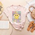 Kindergarten Teacher Team Hippie Smile Face Back To School Women's Heather T-Shirt Heather Peach Kindergarten Teacher Team Hippie Smile Face Back To School Women's Heather T-Shirt Heather Peach