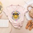 Lets Learn Today Shirt Smile Face 4K Teacher Back To School Women's Heather T-Shirt Heather Peach