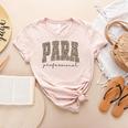 Leopard Paraprofessional Back To School Para Squad Teacher Women's Heather T-Shirt Heather Peach Leopard Paraprofessional Back To School Para Squad Teacher Women's Heather T-Shirt Heather Peach