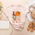 Love 2nd Grade Happy Fall Thanksgiving For 2nd Teacher For Men Women Girls Kids Women's Heather T-Shirt Heather Peach