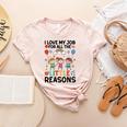 Love Job For Little Reasons Daycare Teacher Graphic Women's Heather T-Shirt Heather Peach