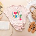 Love Them First Teach Them Second Teacher Student Love Quote Women's Heather T-Shirt Heather Peach Love Them First Teach Them Second Teacher Student Love Quote Women's Heather T-Shirt Heather Peach