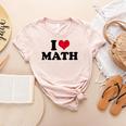 I Love Math Teacher Women's Heather T-Shirt Heather Peach I Love Math Teacher Women's Heather T-Shirt Heather Peach