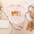 Love Preschool Happy Fall Thanksgiving Women Teacher Women's Heather T-Shirt Heather Peach Love Preschool Happy Fall Thanksgiving Women Teacher Women's Heather T-Shirt Heather Peach
