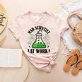 Mad Scientist Science Teacher Halloween Costume Teen Girls Women's Heather T-Shirt Heather Peach