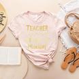 Magical Teacher Manager Of Mischief Birthday Family Party Women's Heather T-Shirt Heather Peach