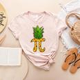 Math Teacher Hawaiian Shirts Pineapple Pi Day Symbol Women's Heather T-Shirt Heather Peach