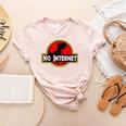 Nerdy No Internet Dinosaur Computer Science Teacher Women's Heather T-Shirt Heather Peach Nerdy No Internet Dinosaur Computer Science Teacher Women's Heather T-Shirt Heather Peach
