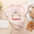 Be Nice To The Teacher Santa Is Watching Christmas Women's Heather T-Shirt Heather Peach