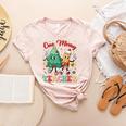 One Merry Teacher Groovy Christmas Tree Pjs Xmas Teacher Women's Heather T-Shirt Heather Peach