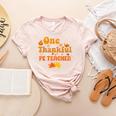 One Thankful PE Teacher Thanksgiving Fall Autumn Groovy Women's Heather T-Shirt Heather Peach One Thankful PE Teacher Thanksgiving Fall Autumn Groovy Women's Heather T-Shirt Heather Peach