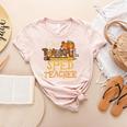 One Thankful Sped Teacher Cute Thanksgiving Women Women's Heather T-Shirt Heather Peach One Thankful Sped Teacher Cute Thanksgiving Women Women's Heather T-Shirt Heather Peach