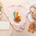 One Thankful Teacher Thanksgiving Turkey Peace Hand Sign Women's Heather T-Shirt Heather Peach One Thankful Teacher Thanksgiving Turkey Peace Hand Sign Women's Heather T-Shirt Heather Peach