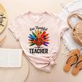 One Thankful Teacher Thanksgiving TurkeyCute Pencil Women's Heather T-Shirt Heather Peach One Thankful Teacher Thanksgiving TurkeyCute Pencil Women's Heather T-Shirt Heather Peach