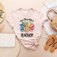 One Thankful Teacher Turkey Pencil Thanksgiving Teachers Women's Heather T-Shirt Heather Peach One Thankful Teacher Turkey Pencil Thanksgiving Teachers Women's Heather T-Shirt Heather Peach