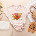 One Thankful Teacher Turkey Thanksgiving Teaching Women's Heather T-Shirt Heather Peach One Thankful Teacher Turkey Thanksgiving Teaching Women's Heather T-Shirt Heather Peach