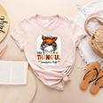 One Thankful Teacher's Aide Messy Bun Thanksgiving Fall Women's Heather T-Shirt Heather Peach One Thankful Teacher's Aide Messy Bun Thanksgiving Fall Women's Heather T-Shirt Heather Peach