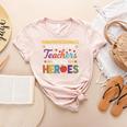 Paraprofessionals Because Even Teachers Need Heroes Women's Heather T-Shirt Heather Peach
