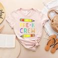 Pre-K Crew PreK Teachers Back To School Women's Heather T-Shirt Heather Peach