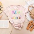 Pre-K Teacher Adventure Begins First Day Preschool Teachers Women's Heather T-Shirt Heather Peach Pre-K Teacher Adventure Begins First Day Preschool Teachers Women's Heather T-Shirt Heather Peach