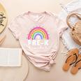 Pre-K Teacher Cute Pre Kindergarten For Teachers Rainbow For Men Women Kids Women's Heather T-Shirt Heather Peach