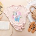 Preppy Fifth Grade Teacher Blue Floral Coquette Pencil Bow Women's Heather T-Shirt Heather Peach Preppy Fifth Grade Teacher Blue Floral Coquette Pencil Bow Women's Heather T-Shirt Heather Peach