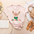 Preschool Crew Xmas Reindeer Teacher Student Christmas Women's Heather T-Shirt Heather Peach