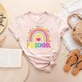 Preschool Rainbow Girls Boys Kids Teacher Back To School Women's Heather T-Shirt Heather Peach