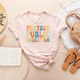 Protect Public Education Public Teacher School Women's Heather T-Shirt Heather Peach Protect Public Education Public Teacher School Women's Heather T-Shirt Heather Peach