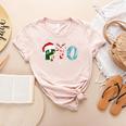 PTO Santa Hat Reindeer Parent Teacher Organization Christmas Women's Heather T-Shirt Heather Peach