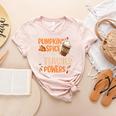 Pumpkin Spice Gives Me Teacher Powers Fall Thanksgiving Men Women Women's Heather T-Shirt Heather Peach Pumpkin Spice Gives Me Teacher Powers Fall Thanksgiving Men Women Women's Heather T-Shirt Heather Peach