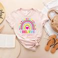 Rainbow I Believe In You Teacher Testing Day Women's Heather T-Shirt Heather Peach Rainbow I Believe In You Teacher Testing Day Women's Heather T-Shirt Heather Peach