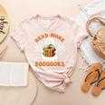 Read More Books Halloween Retro Pumpkin Reading Fall Teacher Women's Heather T-Shirt Heather Peach Read More Books Halloween Retro Pumpkin Reading Fall Teacher Women's Heather T-Shirt Heather Peach