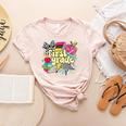 Retro First Grade Teacher Disco Ball Coquette Back To School Women's Heather T-Shirt Heather Peach