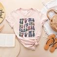 Retro IT'S ME Hi I'm The TEACHER Groovy Testing Squad Pink Women's Heather T-Shirt Heather Peach