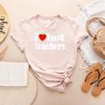 Retro I Love Hot Teachers Vintage I Heart Hot Teacher Men Women Girls Kids Women's Heather T-Shirt Heather Peach