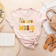 Retro Thankful For Music Floral Music Teacher Thanksgiving Men Women Women's Heather T-Shirt Heather Peach Retro Thankful For Music Floral Music Teacher Thanksgiving Men Women Women's Heather T-Shirt Heather Peach